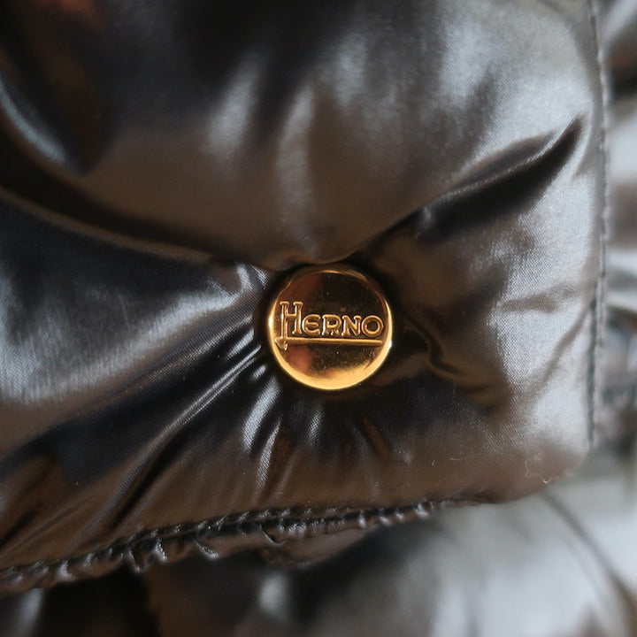 Herno Emilia Cap Sleeve Down Puffer Jacket Black Size 40