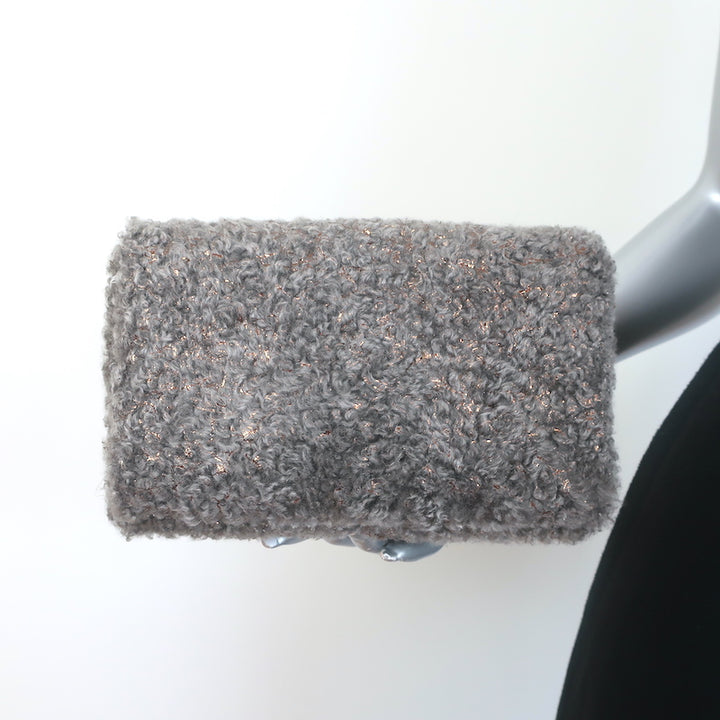 Brunello Cucinelli Metallic Shearling Clutch Gray/Copper Small Crossbody NEW