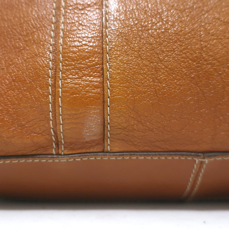 Marc Jacobs Expandable Satchel Brown Leather Medium Shoulder Bag