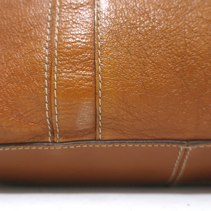 Marc Jacobs Expandable Satchel Brown Leather Medium Shoulder Bag