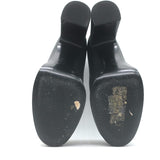 Chanel Pearl-CC Patent Cap Toe Platform Mary Jane Pumps Black Leather Size 36