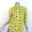 R13 Exaggerated Collar Shirt Yellow Floral Print Cotton Size Small NEW