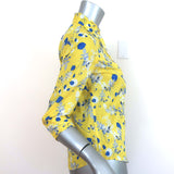 R13 Exaggerated Collar Shirt Yellow Floral Print Cotton Size Small NEW
