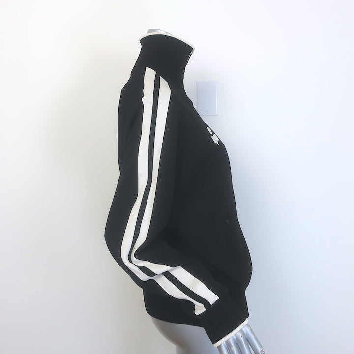 Isabel Marant Etoile Darcey Zip-Up Track Jacket Black Stretch Knit Size 42
