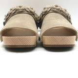 Chanel 22P Camellia Clog Sandals Beige Suede Size 38