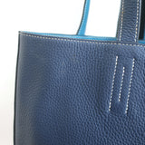 Hermes Double Sens 45 Reversible Tote Bleu Electrique Graphite Clemence Leather