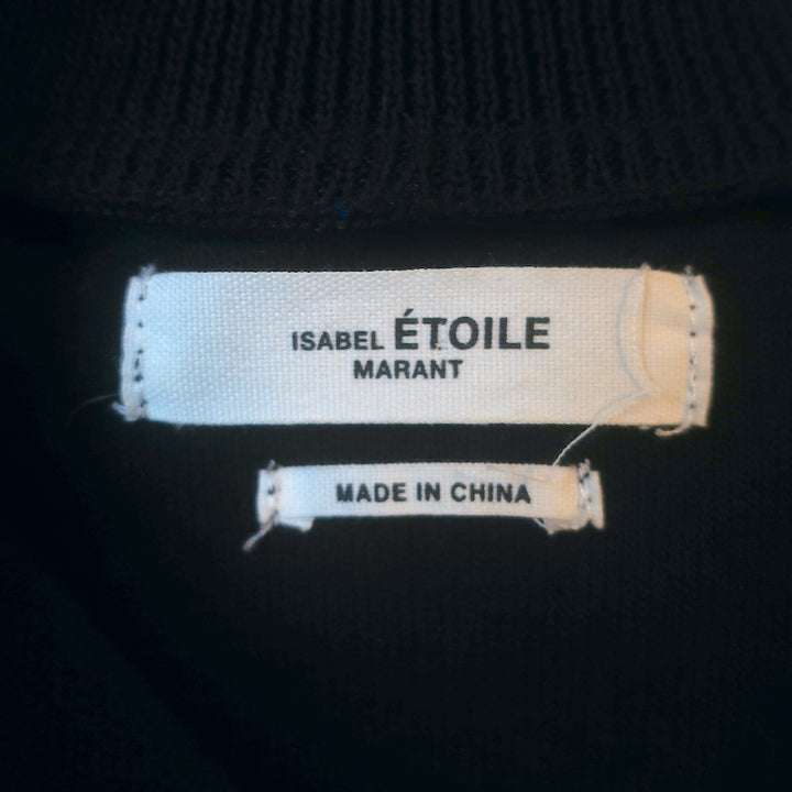 Isabel Marant Etoile Darcey Zip-Up Track Jacket Black Stretch Knit Size 42