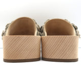 Chanel 22P Camellia Clog Sandals Beige Suede Size 38