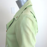 Theory Elenian Leather Motorcycle Jacket Pastel Green Size Medium NEW