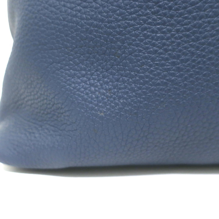 Hermes Double Sens 45 Reversible Tote Bleu Electrique Graphite Clemence Leather