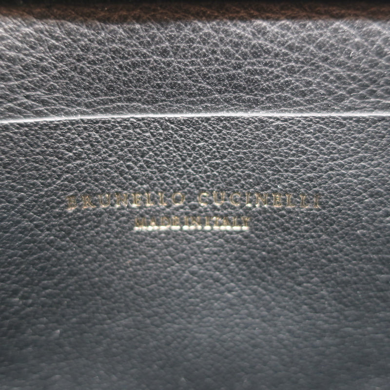 Brunello Cucinelli Metallic Shearling Clutch Gray/Copper Small Crossbody NEW
