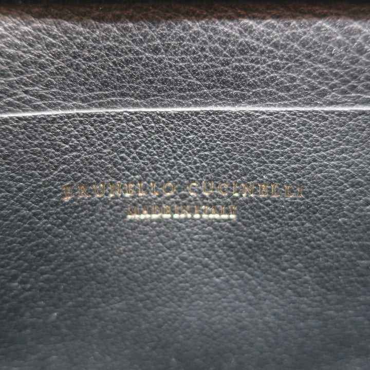 Brunello Cucinelli Metallic Shearling Clutch Gray/Copper Small Crossbody NEW