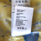 R13 Exaggerated Collar Shirt Yellow Floral Print Cotton Size Small NEW