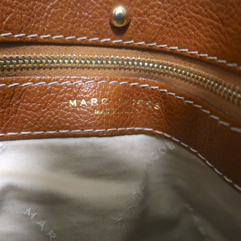Marc Jacobs Expandable Satchel Brown Leather Medium Shoulder Bag