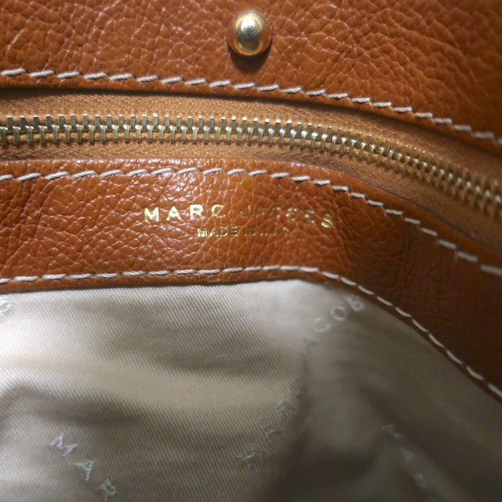 Marc Jacobs Expandable Satchel Brown Leather Medium Shoulder Bag