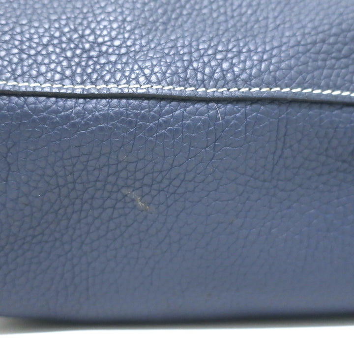 Hermes Double Sens 45 Reversible Tote Bleu Electrique Graphite Clemence Leather