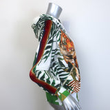 Aviator Nation Velvet Tiger Zip-Up Hoodie White/Multicolor Size Small Unisex