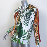 Aviator Nation Velvet Tiger Zip-Up Hoodie White/Multicolor Size Small Unisex