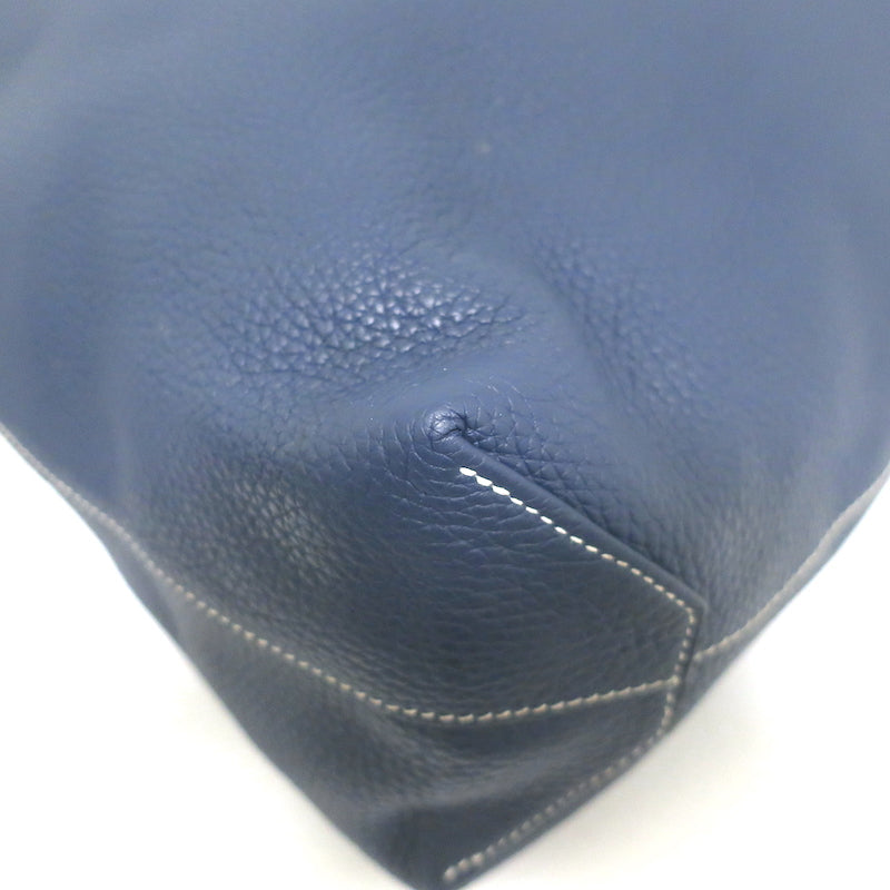 Hermes Double Sens 45 Reversible Tote Bleu Electrique Graphite Clemence Leather