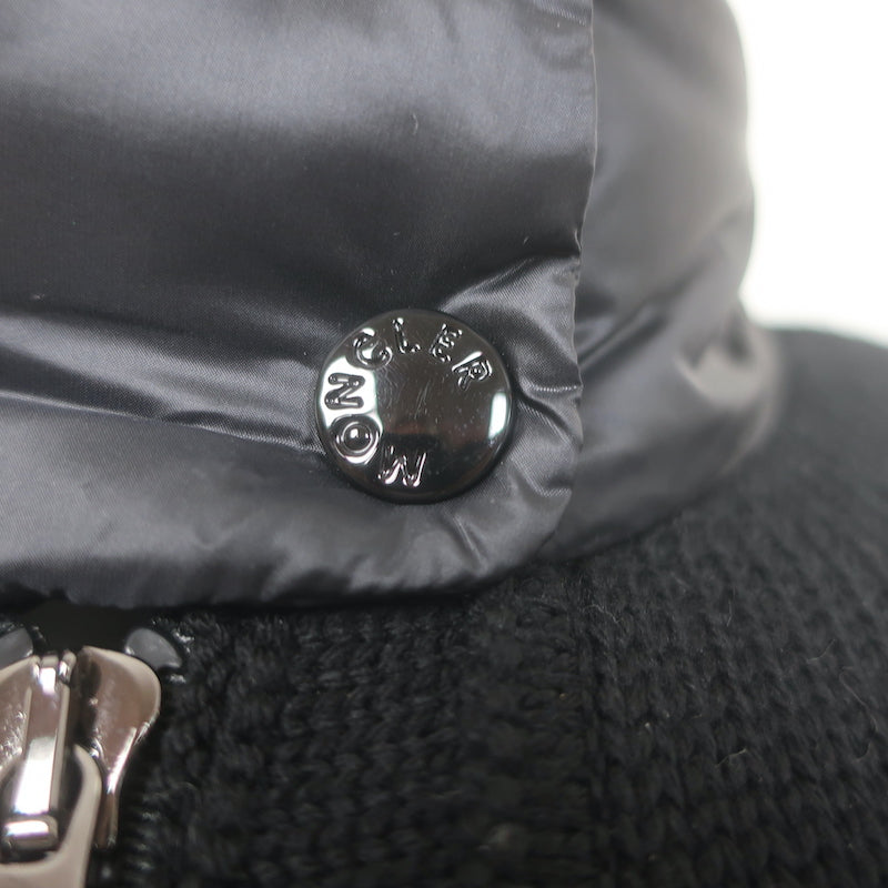 Moncler Striped Down Puffer Cardigan Jacket Black/White Size Extra Extra Small