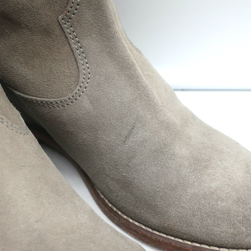 Isabel Marant Crisi Ankle Boots Taupe Gray Suede Size 38 Hidden Wedge Booties