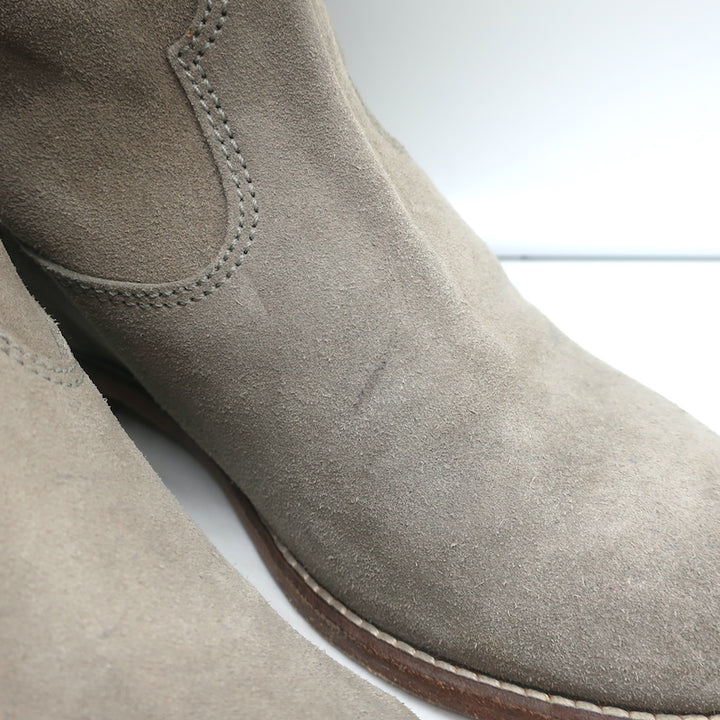 Isabel Marant Crisi Ankle Boots Taupe Gray Suede Size 38 Hidden Wedge Booties