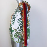 Aviator Nation Velvet Tiger Zip-Up Hoodie White/Multicolor Size Small Unisex