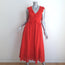 Self-Portrait Broderie Sleeveless Midi Dress Red Cotton Size US 8 NEW