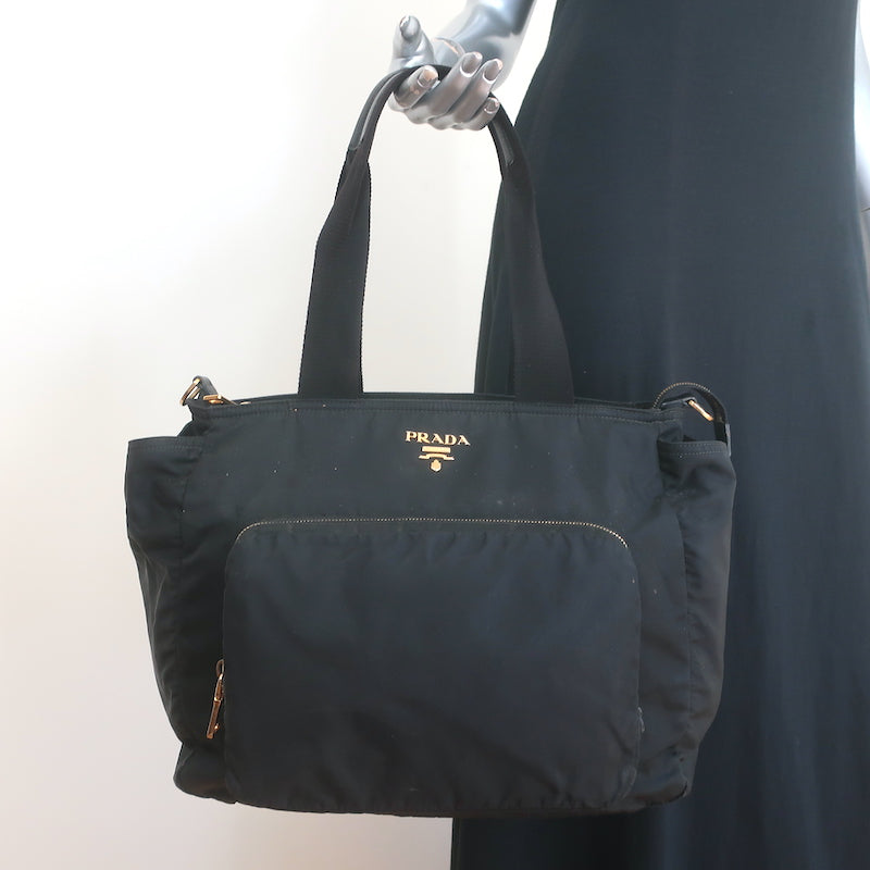 Prada Tessuto Nylon Diaper Bag Black