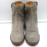 Isabel Marant Crisi Ankle Boots Taupe Gray Suede Size 38 Hidden Wedge Booties