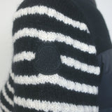 Moncler Striped Down Puffer Cardigan Jacket Black/White Size Extra Extra Small