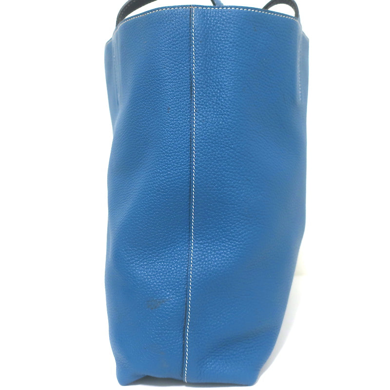 Hermes Double Sens 45 Reversible Tote Bleu Electrique Graphite Clemence Leather
