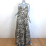 Cynthia Rowley Tie-Shoulder Zebra Print Maxi Dress Cream & Brown Silk Size 8 NEW