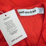 Self-Portrait Broderie Sleeveless Midi Dress Red Cotton Size US 8 NEW