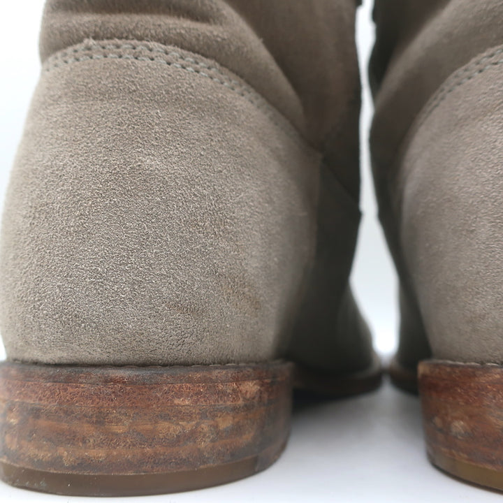 Isabel Marant Crisi Ankle Boots Taupe Gray Suede Size 38 Hidden Wedge Booties