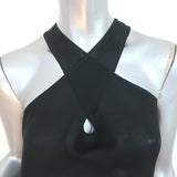 Nili Lotan Crisscross Halter Top Black Silk Size Extra Small Sleeveless Blouse