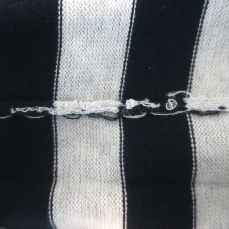 Brunello Cucinelli Breton Stripe Sweater White/Gray/Navy Cotton Size Large