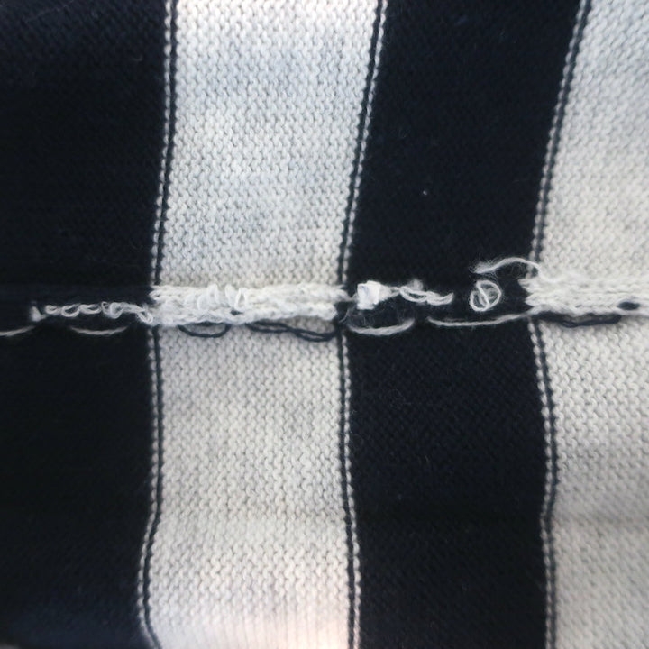 Brunello Cucinelli Breton Stripe Sweater White/Gray/Navy Cotton Size Large
