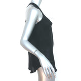 Nili Lotan Crisscross Halter Top Black Silk Size Extra Small Sleeveless Blouse