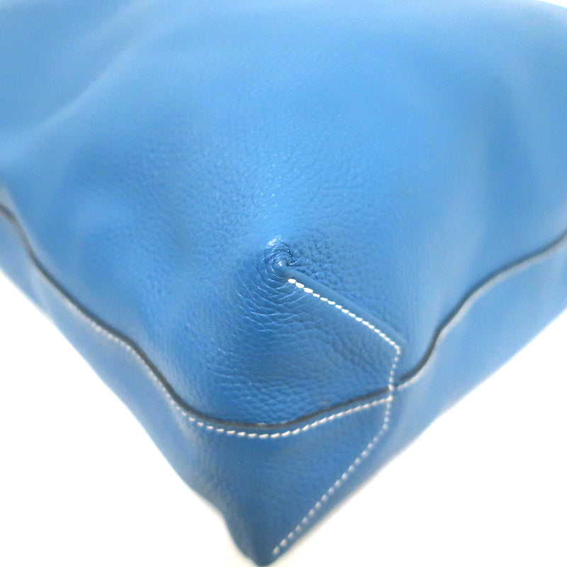 Hermes Double Sens 45 Reversible Tote Bleu Electrique Graphite Clemence Leather
