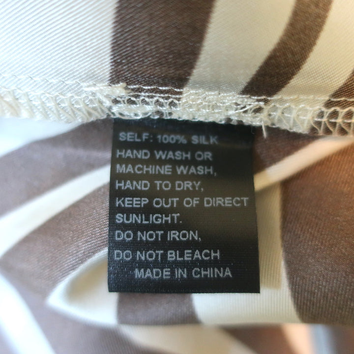 Cynthia Rowley Tie-Shoulder Zebra Print Maxi Dress Cream &amp; Brown Silk Size 8 NEW