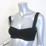 Galvan London NYX Bralette Top Black Stretch Ribbed Knit Size Small NEW