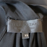 Nili Lotan Crisscross Halter Top Black Silk Size Extra Small Sleeveless Blouse