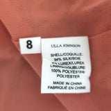 Ulla Johnson Akira Midi Dress Coral Metallic Printed Chiffon Size 8