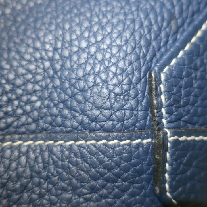 Hermes Double Sens 45 Reversible Tote Bleu Electrique Graphite Clemence Leather