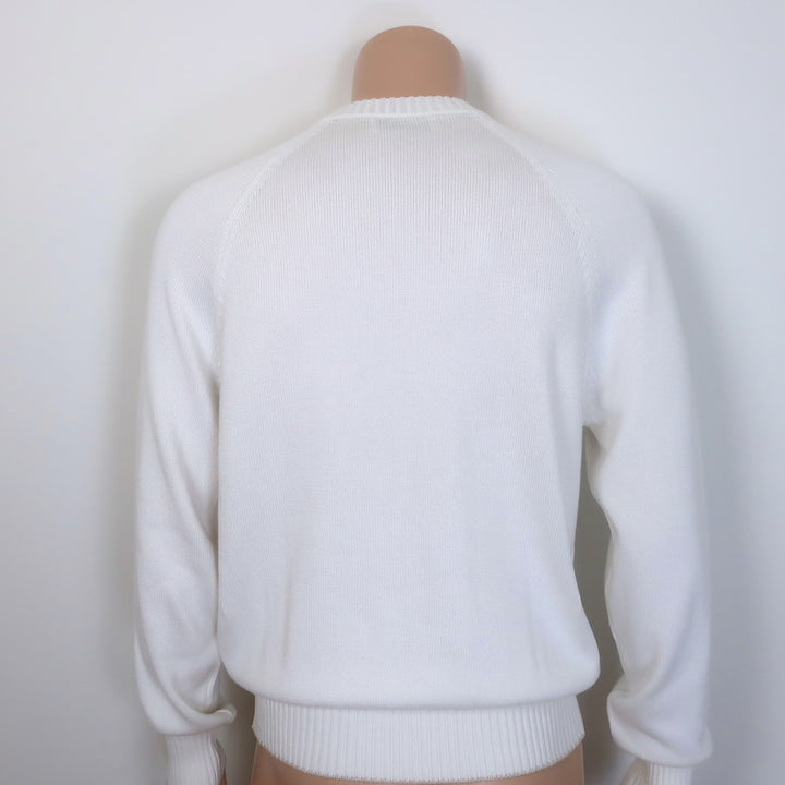 Brunello Cucinelli Crewneck Raglan Sweater White Cotton Size 52