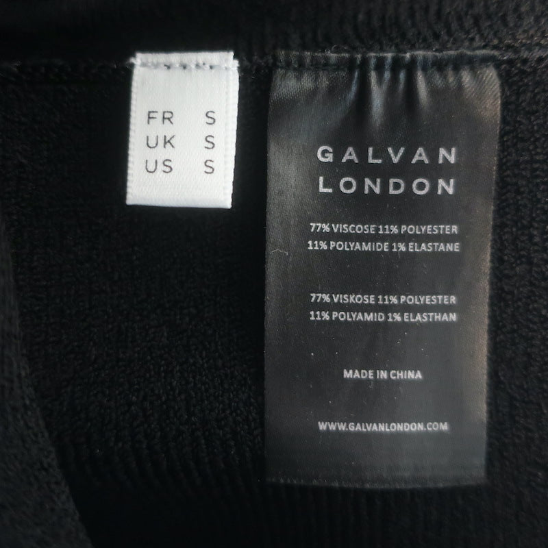 Galvan London NYX Bralette Top Black Stretch Ribbed Knit Size Small NEW