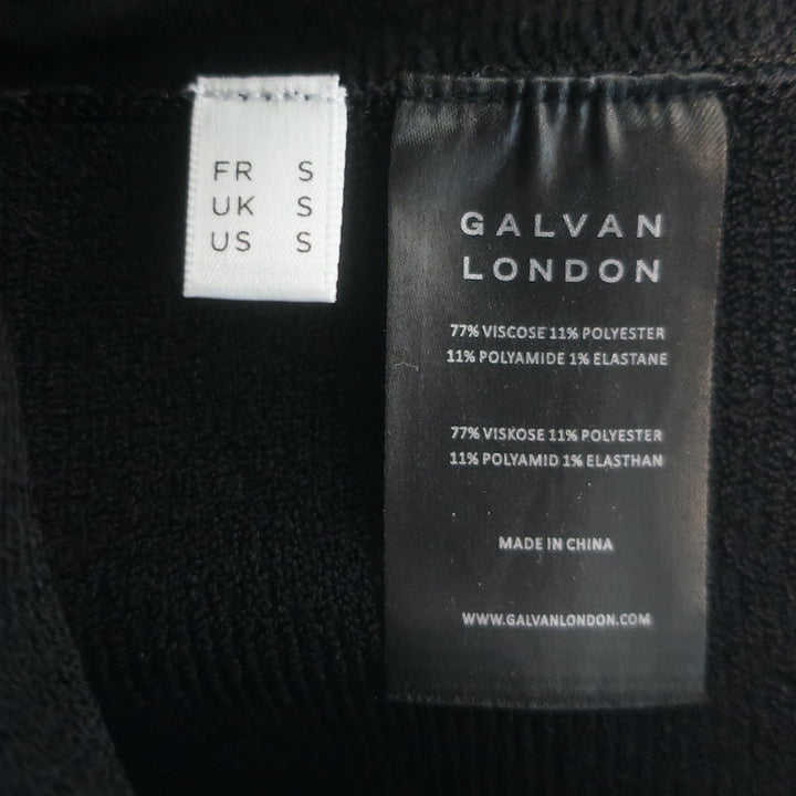Galvan London NYX Bralette Top Black Stretch Ribbed Knit Size Small NEW