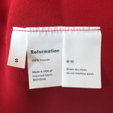 Reformation Collins Wrap Dress Red Floral Print Size Small Long Sleeve Mini