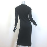 Galvan London Rhea Midi Lounge Dress Black Slinky Ribbed Knit Size Small NEW